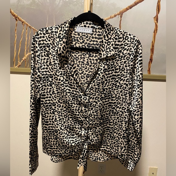 Rowen leopard print button up blouse - Picture 1 of 5